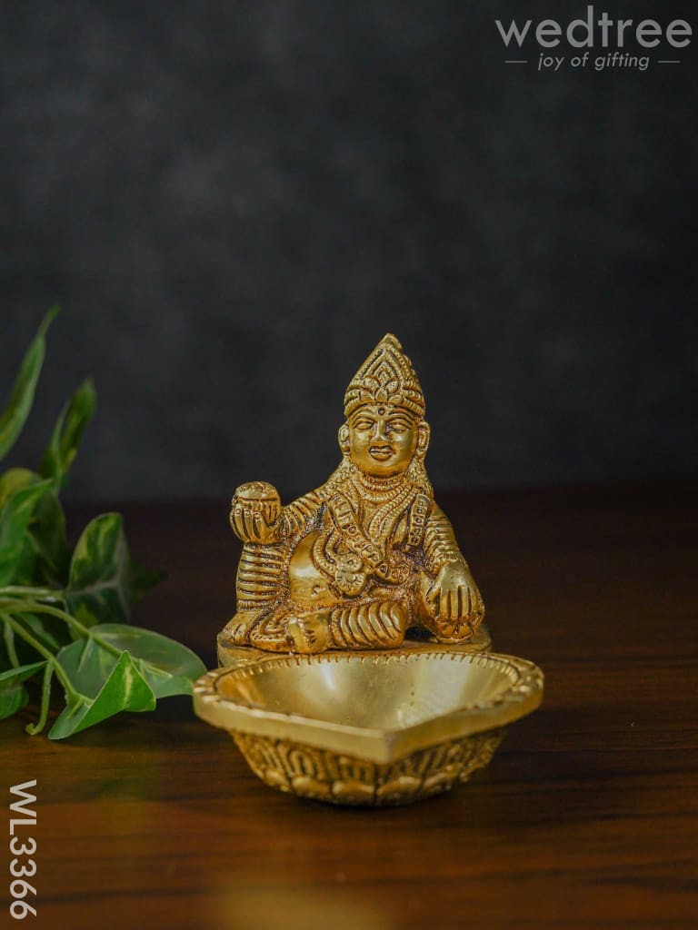 Brass Laddu Gopal Diya - Wl3366