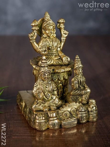 Brass Kubera Lakshmi Idol - Wl2272 Figurines