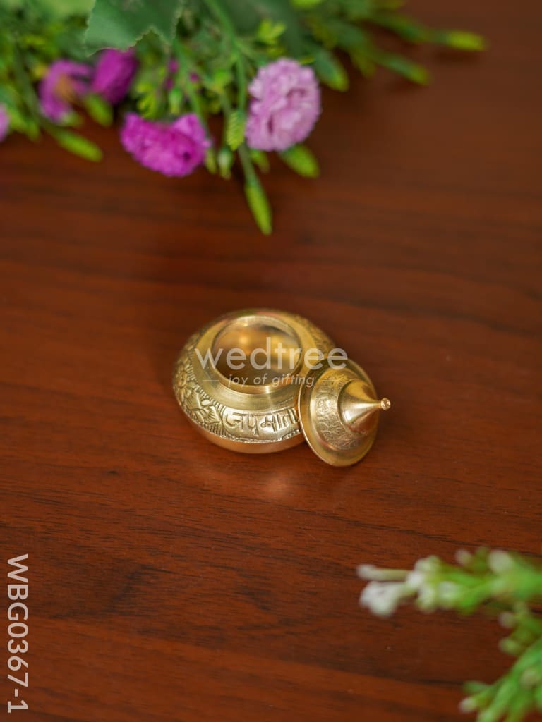 Brass Kumkum Box - Wbg0367 Kumkum Holders