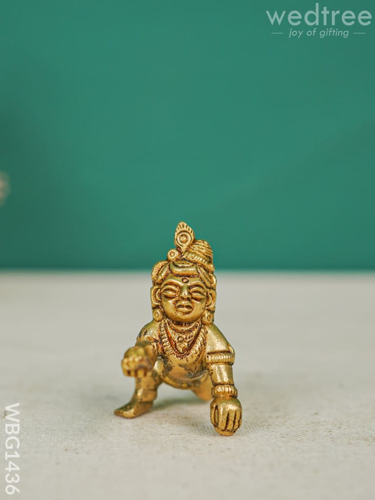 Brass Laddu Gopal Figurines - 2 Inch Wbg1436