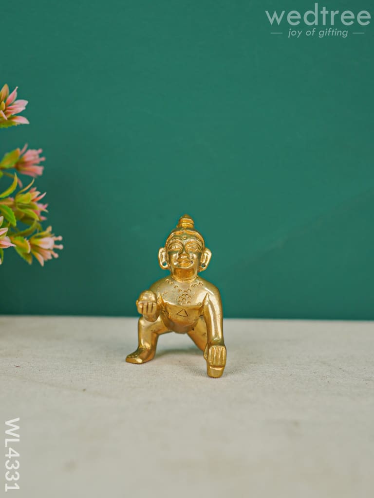 Brass Laddu Gopal Figurines - 3 Inch Wl4331