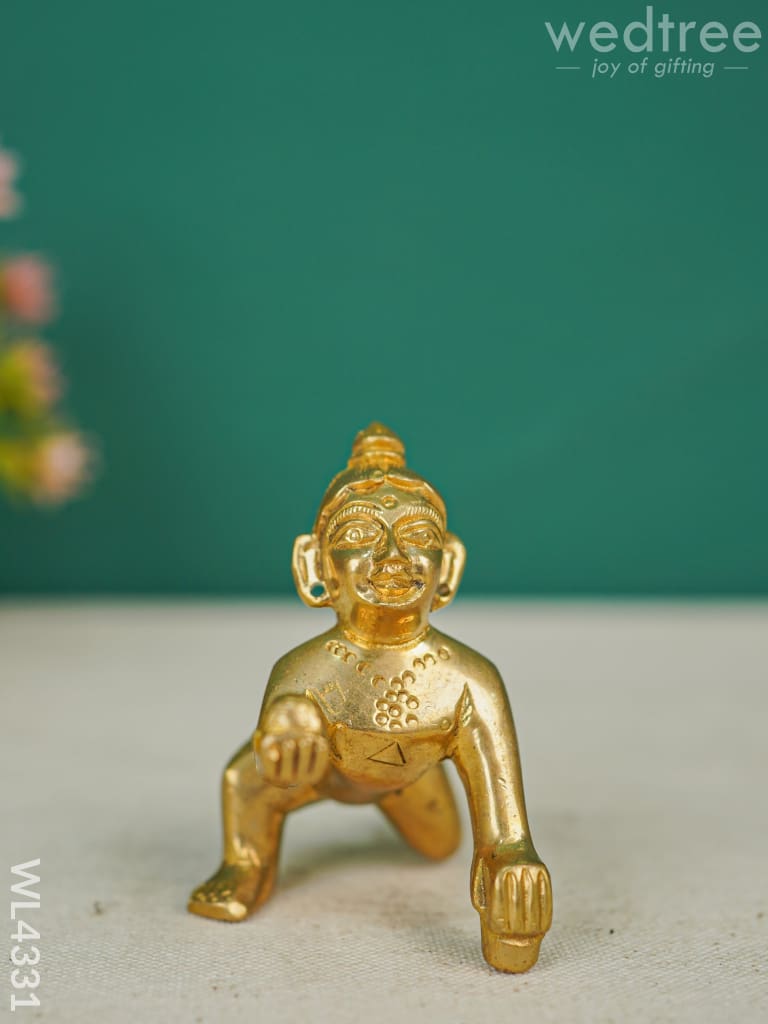 Brass Laddu Gopal Figurines - 3 Inch Wl4331