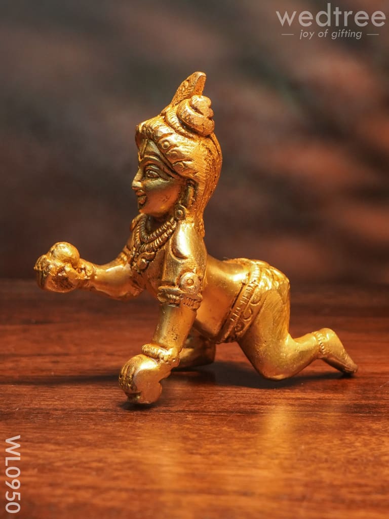 Brass Laddu Gopal Medium Size - Wl0950 Figurines