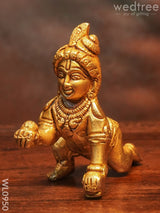 Brass Laddu Gopal Medium Size - Wl0950 Figurines