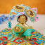 Bass Laddu Gopal With Mukut & Poshak - Wl4315 Green Brass Figurines