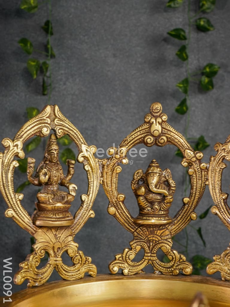 Brass Lakshmi-Ganesh-Saraswathi Urli - Wl0091