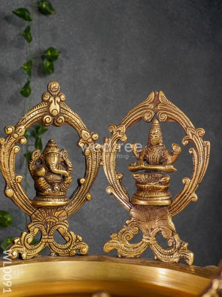 Brass Lakshmi-Ganesh-Saraswathi Urli - Wl0091