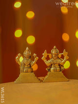 Brass Lakshmi Ganesha Idol - Set Of 2 Wl3615 Figurines