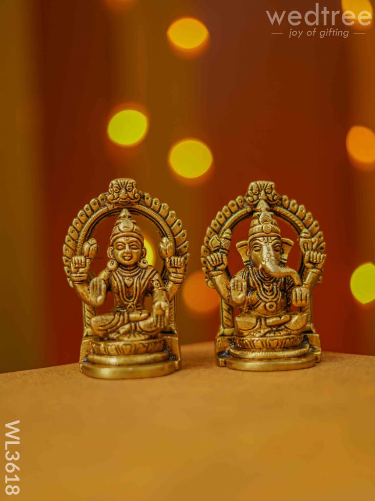 Brass Lakshmi Ganesha Idol - Wl3618 Figurines