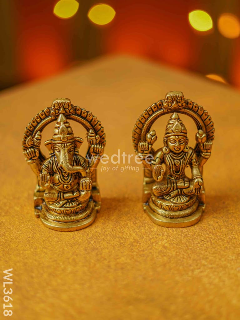 Brass Lakshmi Ganesha Idol - Wl3618 Figurines