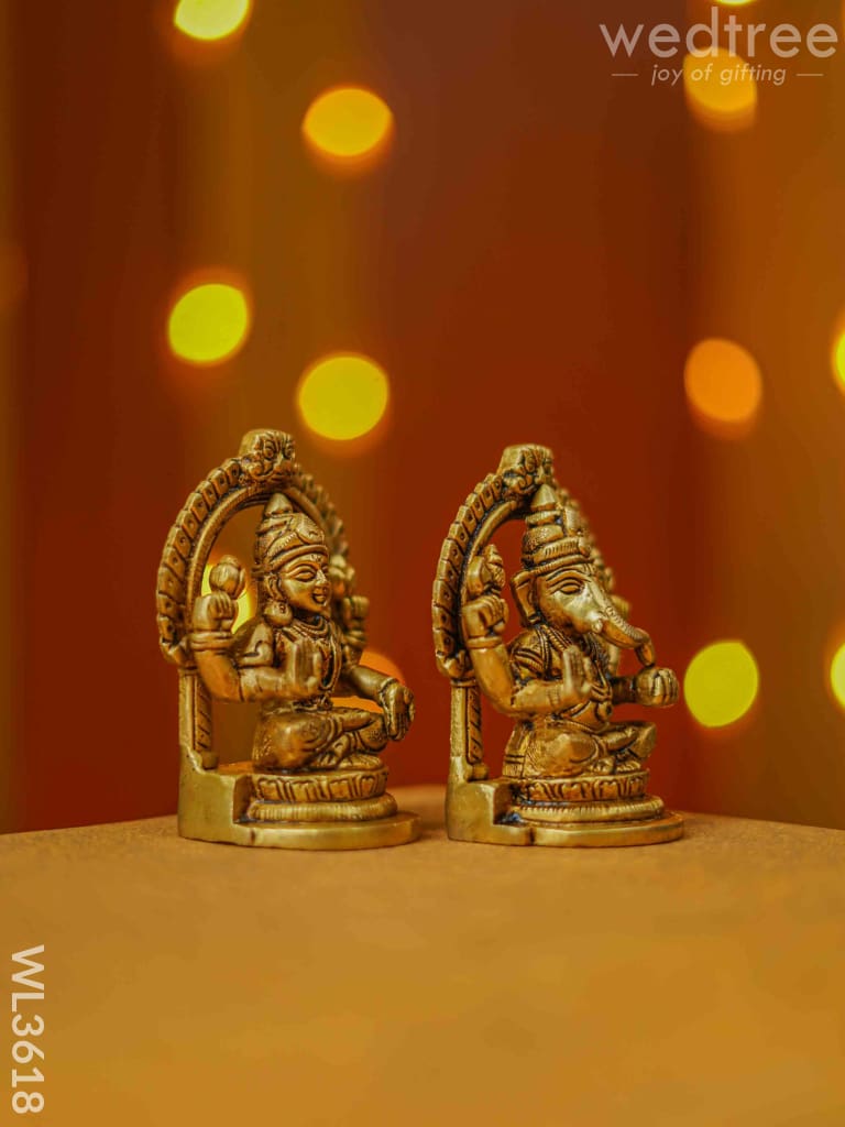 Brass Lakshmi Ganesha Idol - Wl3618 Figurines