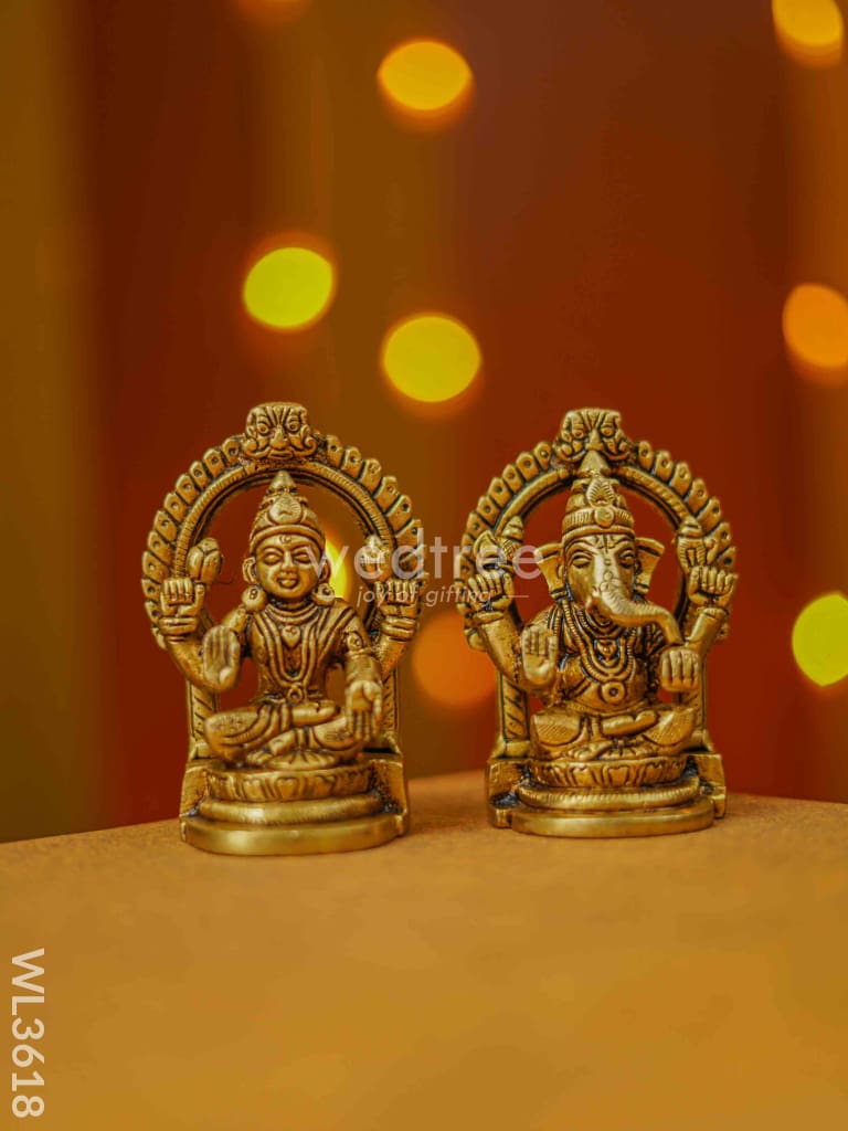 Brass Lakshmi Ganesha Idol - Wl3618 Figurines