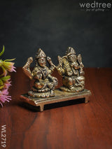 Brass Lakshmi-Ganesha On Chowki - Wl2719 Figurines