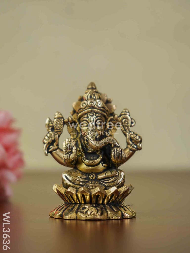 Brass Lakshmi Ganesha Saraswathi - Set Of 3 Wl3636 Figurines