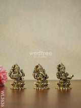 Brass Lakshmi Ganesha Saraswathi - Set Of 3 Wl3636 Figurines