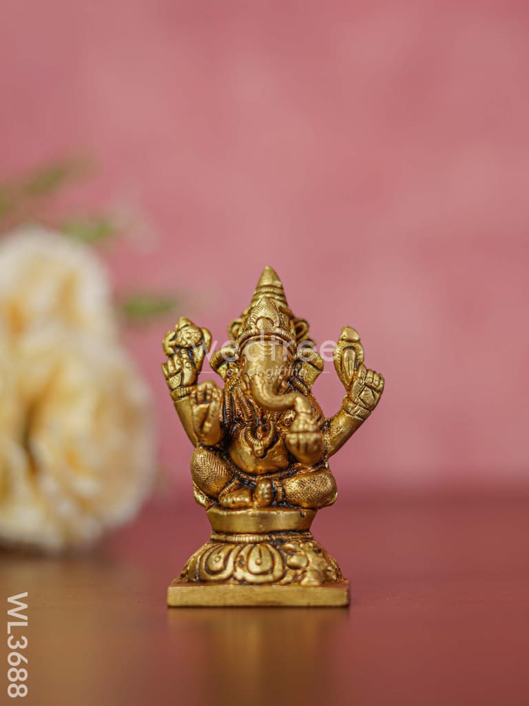 Brass Lakshmi Ganesha Saraswathi Idols - Set Of 3 Wl3688 Figurines