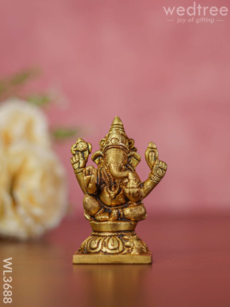 Brass Lakshmi Ganesha Saraswathi Idols - Set Of 3 Wl3688 Figurines