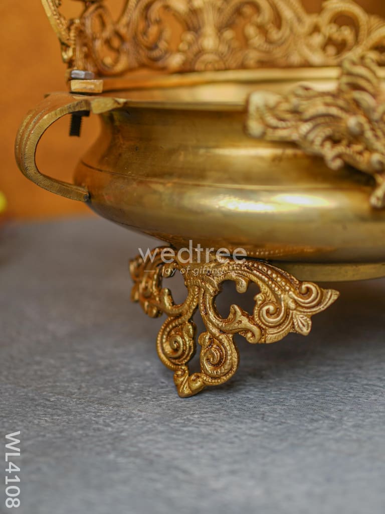 Brass Lakshmi-Ganesha-Saraswathi Urli - Wl4108