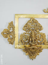 Brass Lakshmi Ganesha & Sarawathi Frame With Antique Finish - Wl4407 Wall Hanging