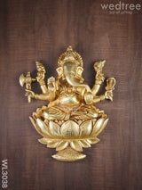 Brass Lakshmi Ganesha Wall Hanging - Set Of 2 Wl3038 Figurines