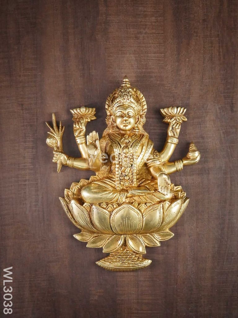 Brass Lakshmi Ganesha Wall Hanging - Set Of 2 Wl3038 Figurines