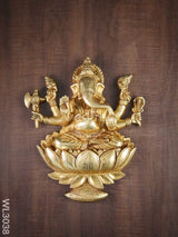 Brass Lakshmi Ganesha Wall Hanging - Set Of 2 Wl3038 Figurines