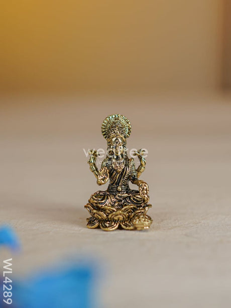 Brass Antique Lakshmi On Lotus Base - Wl4289 Figurines