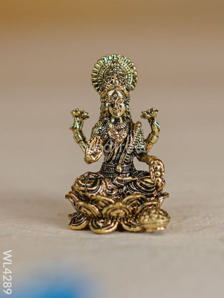 Brass Antique Lakshmi On Lotus Base - Wl4289 Figurines