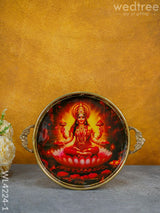 Brass Lakshmi Printed Tray - Wl4224 10 Inch Utility