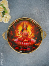 Brass Lakshmi Printed Tray - Wl4224 12 Inch Utility