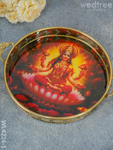 Brass Lakshmi Printed Tray - Wl4224 Utility