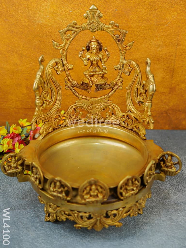 Brass Lakshmi Urli With Ashtalakshmi - Wl4100