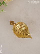 Brass Leaf Diya With Stand - Wl4355