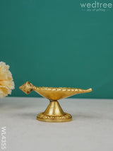 Brass Leaf Diya With Stand - Wl4355