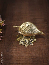 Brass Leaf Shape Diya With Designer - Wbg0986 Diyas