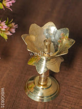 Brass Lotus Shape Diya With Stand - 3.5 Inch Wbg0831 Diyas