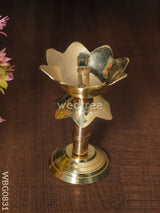 Brass Lotus Shape Diya With Stand - 3.5 Inch Wbg0831 Diyas