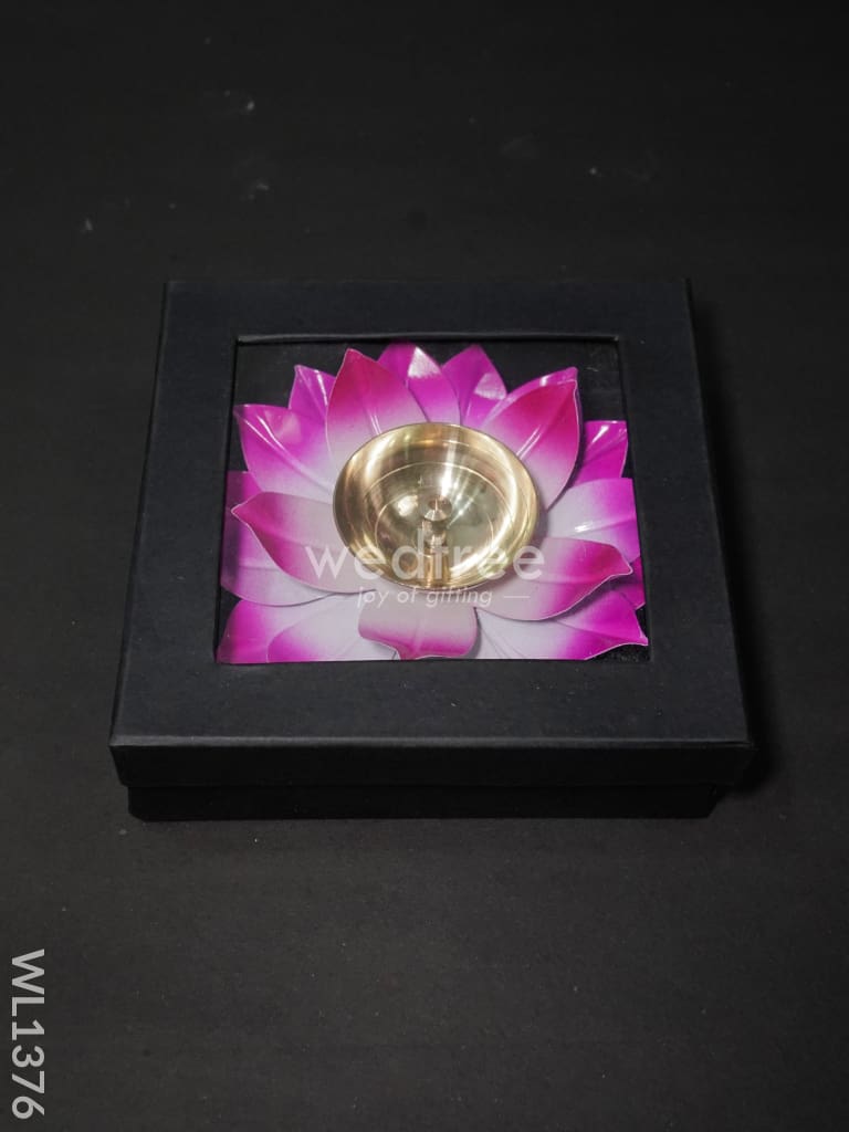 Brass Lotus Shaped Diya - Wl1376