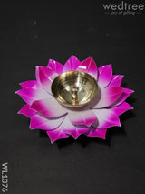 Brass Lotus Shaped Diya - Wl1376