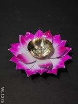 Brass Lotus Shaped Diya - Wl1376