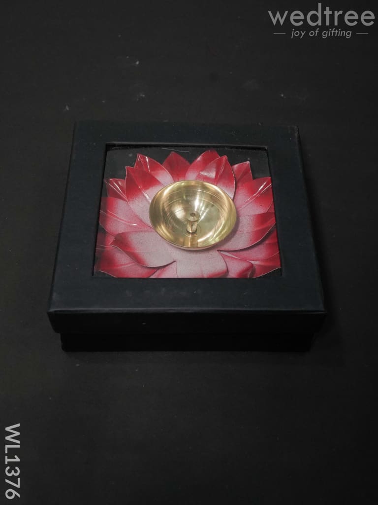 Brass Lotus Shaped Diya - Wl1376