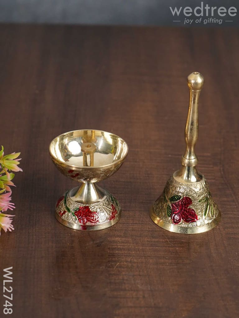 Brass (Meenakari) Pooja Thali Set - Wl2748 Utility