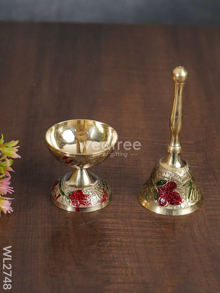 Brass (Meenakari) Pooja Thali Set - Wl2748 Utility