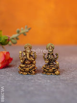 Brass Miniature Ganesha-Lakshmi Idols - Wl3988 Figurines