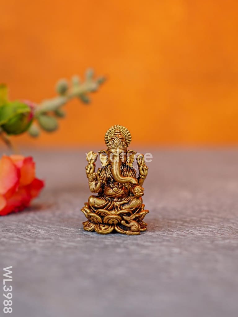 Brass Miniature Ganesha-Lakshmi Idols - Wl3988 Figurines