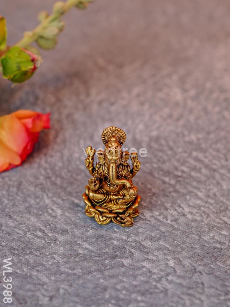 Brass Miniature Ganesha-Lakshmi Idols - Wl3988 Figurines