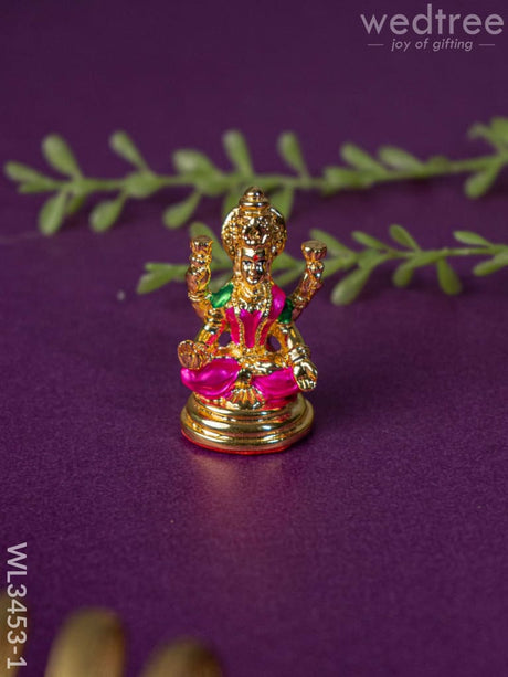 Brass Miniature Lakshmi Idol - Wl3453 Pink Figurines