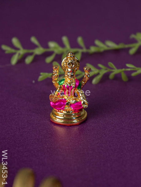 Brass Miniature Lakshmi Idol - Wl3453 Pink Figurines