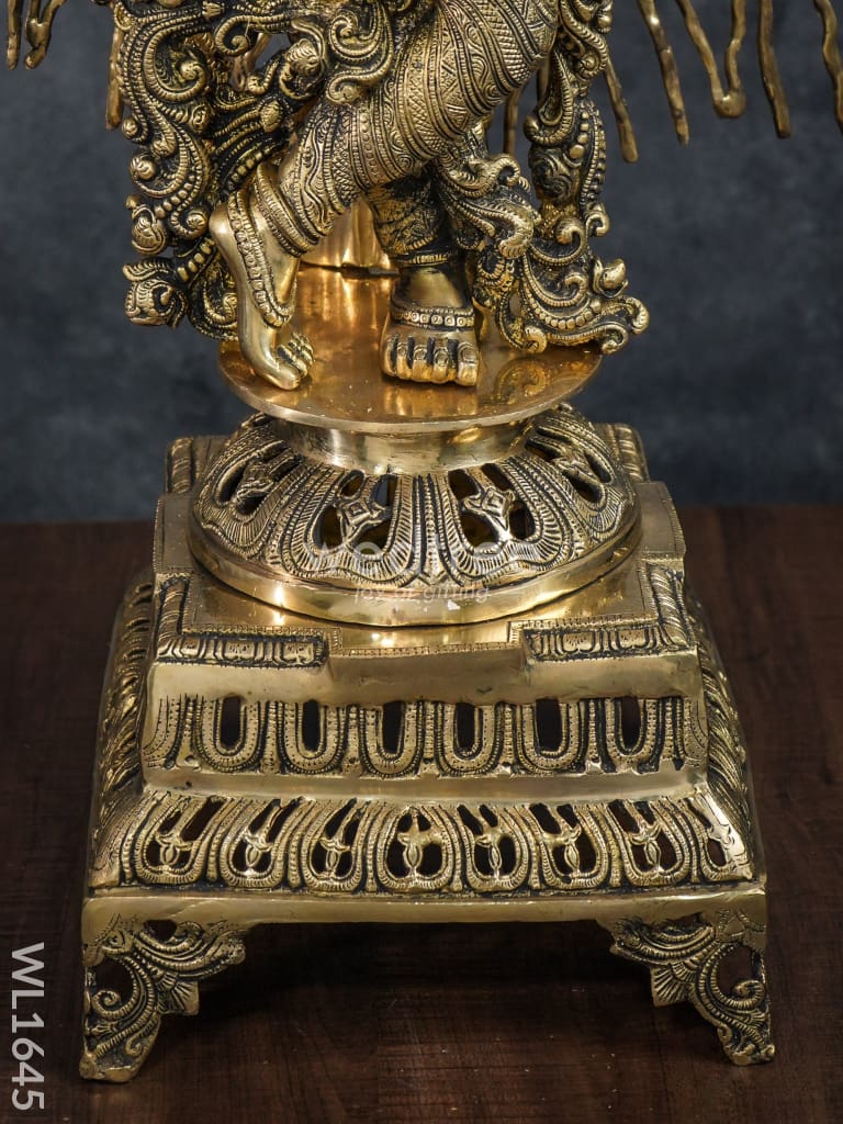 Brass Murali Krishna With Kalpavriksha Tree - Wl1645 Figurines