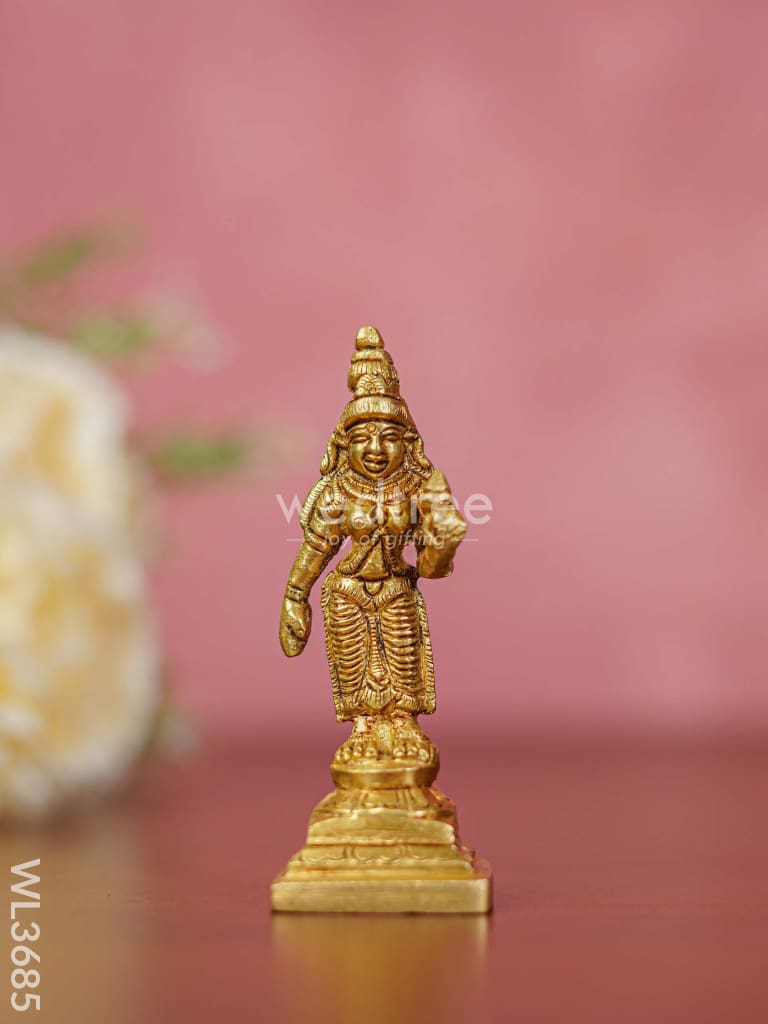 Brass Murugan Valli Deivanai Idols - Set Of 3 Wl3685 Figurines